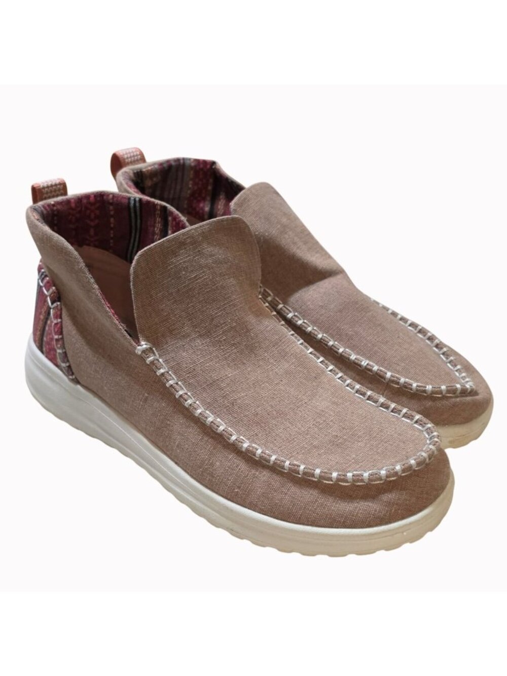 HEYDUDE Denny Crafted Women's Boots Size 11 Brown Slip On Ankle Booties Comfort